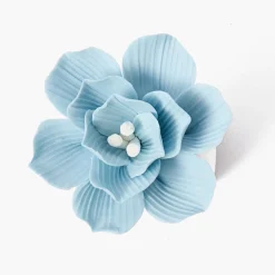 Mrs. Alice Soft Blue Fiore Napkin Rings (Set of 4)< Summer Table Linen | Napkin Rings & Bows