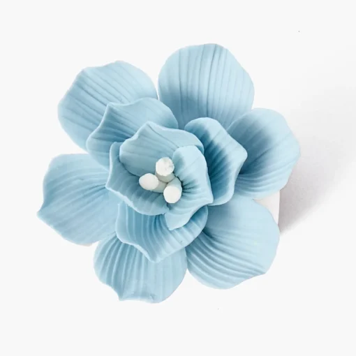 Mrs. Alice Soft Blue Fiore Napkin Rings (Set of 4)< Summer Table Linen | Napkin Rings & Bows