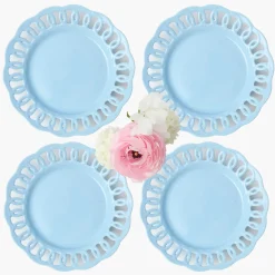Mrs. Alice Soft Blue Lace Dinner Plates (Set of 4)< Summer Crockery | Dinner Plates