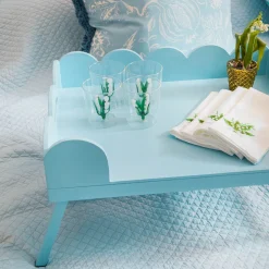 Mrs. Alice Soft Blue Lacquer Breakfast Tray< Trays | For Her