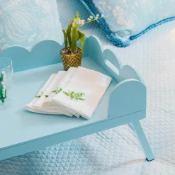 Mrs. Alice Soft Blue Lacquer Breakfast Tray< Trays | For Her