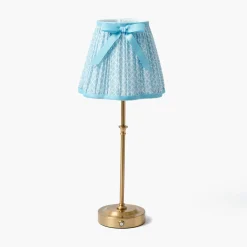 Mrs. Alice Soft Blue Lotus Bow Lampshade (18cm)< Lampshades