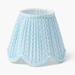 Mrs. Alice Soft Blue Lotus Deep Scalloped Lampshade (18cm)< Lampshades