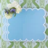 Mrs. Alice Soft Blue Scalloped Lacquer Placemats (Set of 4)< Summer Table Linen | Placemats