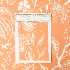 Mrs. Alice Soft Coral Chelsea Square Fabric< Serena Fresson Fabrics
