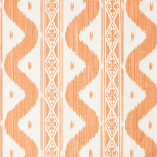 Mrs. Alice Soft Coral Ikat Stripe Fabric< Serena Fresson Fabrics
