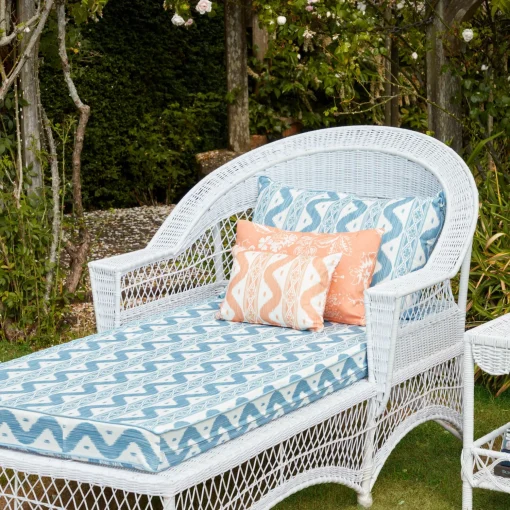 Mrs. Alice Soft Coral Ikat Stripe Fabric< Serena Fresson Fabrics