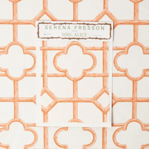 Mrs. Alice Soft Coral Shaded Bamboo Fabric< Serena Fresson Fabrics