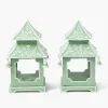 Mrs. Alice Soft Green Mini Chinoiserie Pagoda Lanterns (Pair)< Summer Candleware | Year-round Decorations