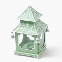 Mrs. Alice Soft Green Mini Chinoiserie Pagoda Lanterns (Pair)< Summer Candleware | Year-round Decorations