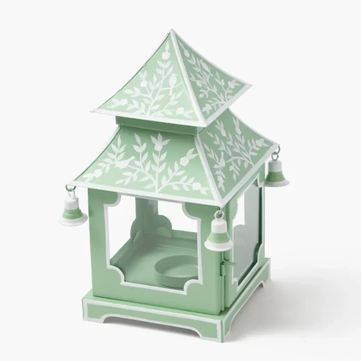 Mrs. Alice Soft Green Mini Chinoiserie Pagoda Lanterns (Pair)< Summer Candleware | Year-round Decorations