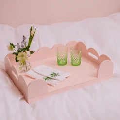 Mrs. Alice Soft Pink Lacquer Breakfast Tray< Trays | For Her