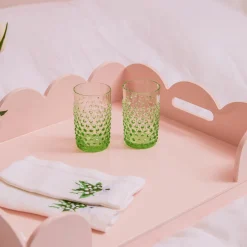 Mrs. Alice Soft Pink Lacquer Breakfast Tray< Trays | For Her