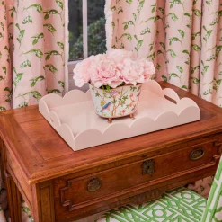 Mrs. Alice Soft Pink Lacquer Tray< Trays | For Her