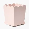 Mrs. Alice Soft Pink Scalloped Lacquer Waste Paper Bin< For Her | Pretty In Pink