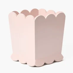 Mrs. Alice Soft Pink Scalloped Lacquer Waste Paper Bin< For Her | Pretty In Pink