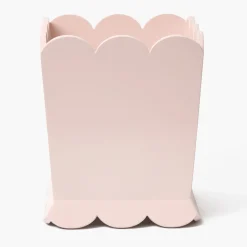 Mrs. Alice Soft Pink Scalloped Lacquer Waste Paper Bin< For Her | Pretty In Pink