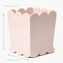 Mrs. Alice Soft Pink Scalloped Lacquer Waste Paper Bin< For Her | Pretty In Pink