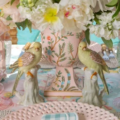 Mrs. Alice Soft Yellow Porcelain Parrot (Pair)< Year-round Decorations