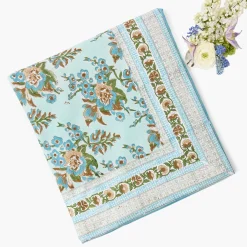 Mrs. Alice Sophia Blockprint Tablecloth< Summer Table Linen | Tablecloths