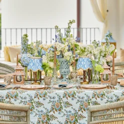 Mrs. Alice Sophia Blockprint Tablecloth< Summer Table Linen | Tablecloths