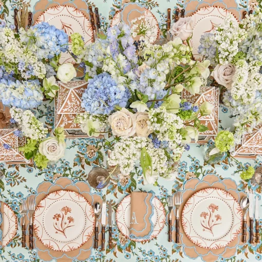 Mrs. Alice Sophia Blockprint Tablecloth< Summer Table Linen | Tablecloths