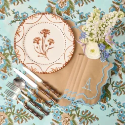 Mrs. Alice Sophia Blockprint Tablecloth< Summer Table Linen | Tablecloths