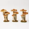 Mrs. Alice Tall Caramel Velvet Mushrooms (Set of 3)< Year-round Decorations | Autumn Decorations