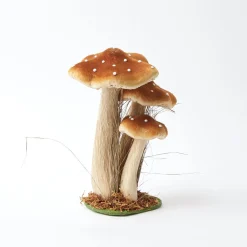 Mrs. Alice Tall Caramel Velvet Mushrooms (Set of 3)< Year-round Decorations | Autumn Decorations