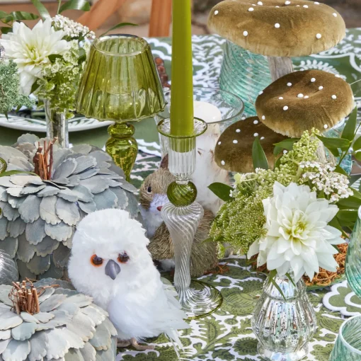 Mrs. Alice Tall Green Velvet Mushrooms (Set of 3)< Year-round Decorations | Autumn Decorations
