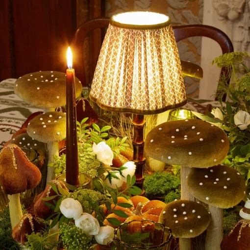 Mrs. Alice Tall Green Velvet Mushrooms (Set of 3)< Year-round Decorations | Autumn Decorations