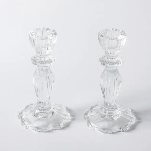 Mrs. Alice Tall Lace Edge Candle Holders (Pair)< Candle Holders