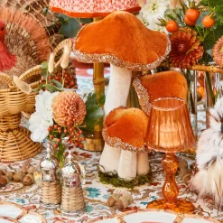 Mrs. Alice Tall Orange Glitter Mushrooms (Pair)< Year-round Decorations