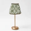 Mrs. Alice Tall Rechargeable Lamp with Olive Ikat Shade (18cm)< Rechargeable Table Lamps