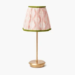 Mrs. Alice Tall Rechargeable Lamp with Pink & Green Ikat Shade (18cm)< Rechargeable Table Lamps