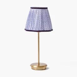 Mrs. Alice Tall Rechargeable Lamp with Lilac Lotus Shade (18cm)< Rechargeable Table Lamps