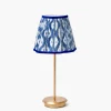 Mrs. Alice Tall Rechargeable Lamp with Cobalt Ikat Shade (18cm)< Rechargeable Table Lamps