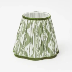 Mrs. Alice Tall Rechargeable Lamp with Olive Ikat Shade (18cm)< Rechargeable Table Lamps