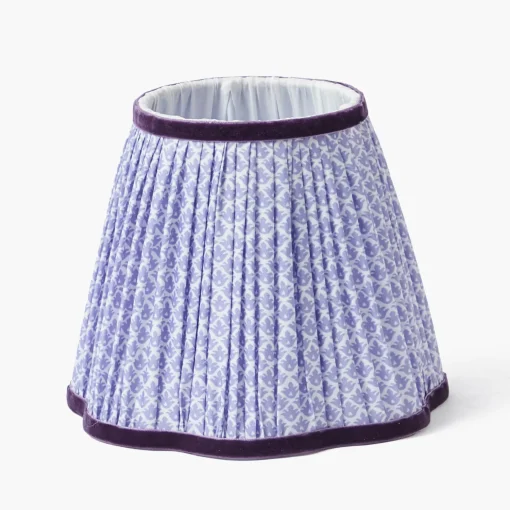 Mrs. Alice Tall Rechargeable Lamp with Lilac Lotus Shade (18cm)< Rechargeable Table Lamps
