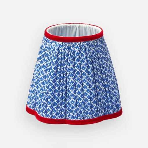 Mrs. Alice Tall Rechargeable Lamp with Cobalt & Red Lotus Shade (18cm)< Rechargeable Table Lamps