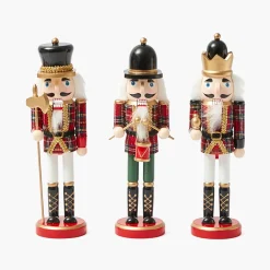 Mrs. Alice Tartan Nutcrackers (Set of 3)< Christmas Decorations