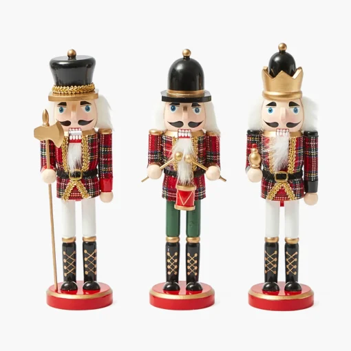 Mrs. Alice Tartan Nutcrackers (Set of 3)< Christmas Decorations
