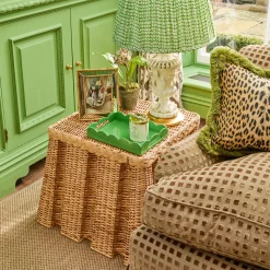 Mrs. Alice The Bettina Box Pleated Rattan Stool< Furniture | Furniture
