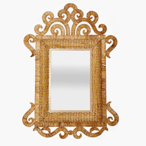 Mrs. Alice The Grand Rattan Mirror< Mirrors