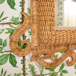 Mrs. Alice The Grand Rattan Mirror< Mirrors