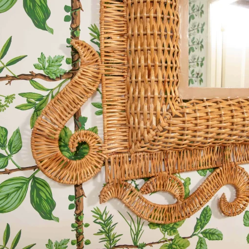 Mrs. Alice The Grand Rattan Mirror< Mirrors