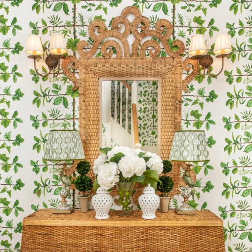 Mrs. Alice The Grand Rattan Mirror< Mirrors