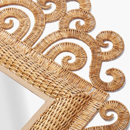 Mrs. Alice The Grand Rattan Mirror< Mirrors