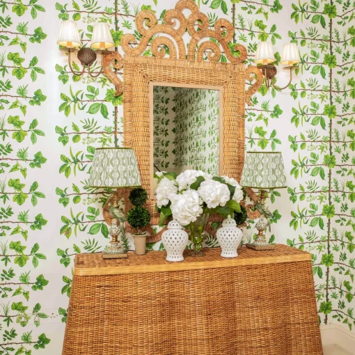 Mrs. Alice The Grand Rattan Mirror< Mirrors