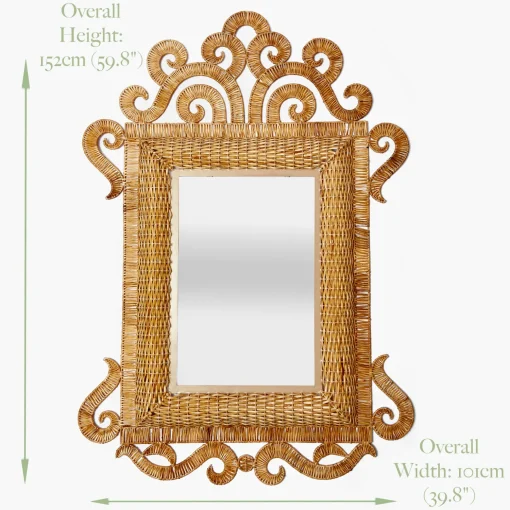 Mrs. Alice The Grand Rattan Mirror< Mirrors